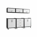 Garage Cabinet System | Heavy Duty Steel All-In-One Modular Garage Cabinet Set for Ultimate Workshop Organization | Easy Assembly Garage Storage Cabinets & Tool Bench