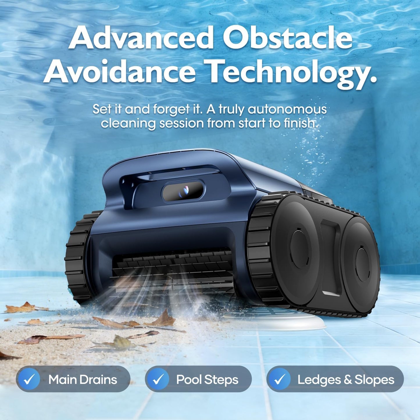 [2026 Release] Automatic Robotic Pool Vacuum for Inground & above Ground Pools, Wall Climbing Pool Vacuum Cleaner, Cleans Floor, Walls, Waterline, Drain & Skimmer up to 2150 Sq. Ft., 190 Min